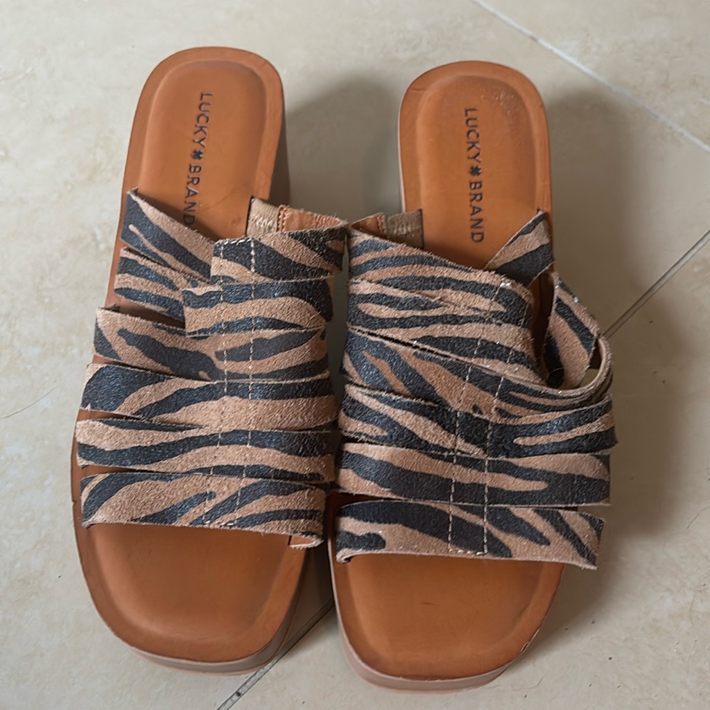 Lucky Brand Zebra Wedges Size 10 Brand New
